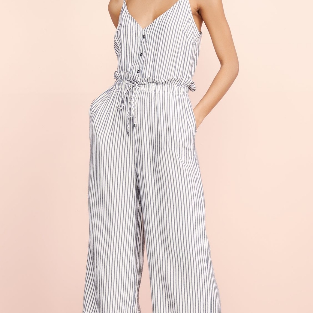 Splendid jumpsuit blue and white stripe
